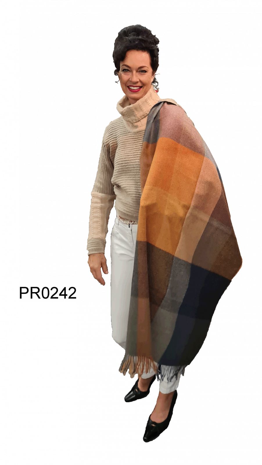 Babyalpaka Stola mit Plaidmuster "Highlands"